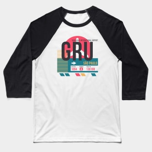 Sao Paulo (GRU) Airport Code Baggage Tag Baseball T-Shirt